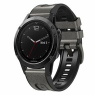 leer + siliconen bandje - Grijs - Garmin Fenix 8 / 8 Pro - 51mm