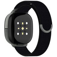 Fitbit Ace LTE - Nylon loop band met klittenbandsluiting - Zwart