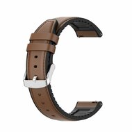 Garmin Forerunner 55 / 165 / 245 / 570 (42mm) / 645 - leer + siliconen bandje - Bruin