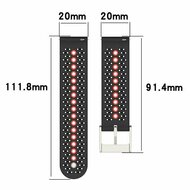 Garmin Forerunner 55 / 165 / 245 / 570 (42mm) / 645 - Dot Pattern bandje - Zwart met rood