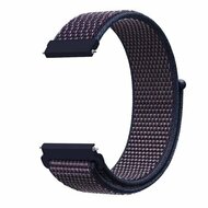 Garmin Forerunner 55 / 165 / 245 / 570 (42mm) / 645 - Sport Loop nylon bandje - Navy / donkerpaars gem&ecirc;leerd
