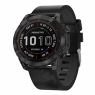 Leren bandje - Zwart - Garmin Quatix 8 - 51mm