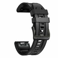leer + siliconen bandje - Donkergrijs - Garmin Quatix 8 - 51mm