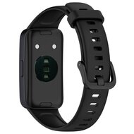 Siliconen bandje met gesp - Zwart - Huawei Band 10 / 9 / 8