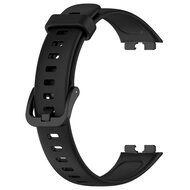 Siliconen bandje met gesp - Zwart - Huawei Band 10 / 9 / 8
