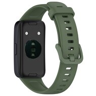 Siliconen bandje met gesp - Donkergroen - Huawei Band 10 / 9 / 8