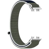 Sport loop nylon bandje - Blauw / groen - Huawei Band 10 / 9 / 8