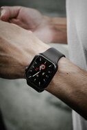 Rubberen sportbandje - Zwart - Geschikt voor Apple Watch 44mm / 45mm&nbsp;/ 46mm / 49mm