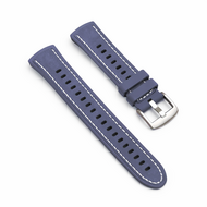 Hybride leer &amp; siliconen band 'True Fit' - Donkerblauw - Huawei Watch 5 - 46mm