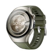 Hybride leer &amp; siliconen band 'True Fit' - Groen - Huawei Watch 5 - 46mm