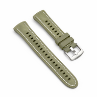 Hybride leer &amp; siliconen band 'True Fit' - Groen - Huawei Watch 5 - 46mm