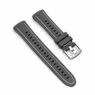 Hybride leer &amp; siliconen band 'True Fit' - Donkergrijs - Huawei Watch 5 - 46mm