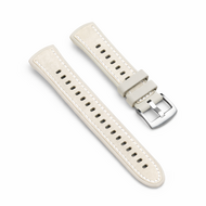 Hybride leer &amp; siliconen band 'True Fit' - Wit - Huawei Watch 5 - 46mm