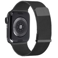 Milanese band - Zwart - Extra sterke magneet - Geschikt voor Apple Watch 38mm / 40mm / 41mm / 42mm