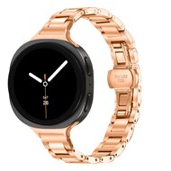 Slim fit stalen schakelband - Ros&eacute; goud - Samsung Galaxy Watch 8 Classic - 46mm