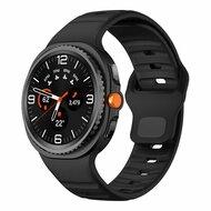 Wave siliconen band - Zwart - Samsung Galaxy Watch 8 Classic - 46mm