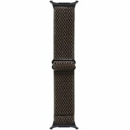 Elastische solo loop nylon bandje - Bruin met donkergroen - Samsung Galaxy Watch 8 Classic - 46mm