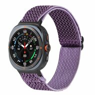 Elastische solo loop nylon bandje - Paars - Samsung Galaxy Watch 8 Classic - 46mm