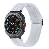 Elastische solo loop nylon bandje - Wit - Samsung Galaxy Watch 8 Classic - 46mm