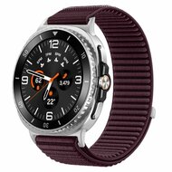 Nylon ribbelbandje - Donkerpaars - Samsung Galaxy Watch 8 Classic - 46mm