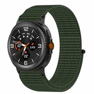 Sportloop nylon bandje - Donkergroen - Samsung Galaxy Watch 8 Classic - 46mm