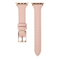 Leren bandje - Lichtroze - Geschikt voor Apple Watch 44mm / 45mm&nbsp;/ 46mm / 49mm