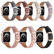 Leren bandje - Lichtroze - Geschikt voor Apple Watch 44mm / 45mm&nbsp;/ 46mm / 49mm