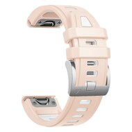 Siliconen bandje - Zalmroze met wit - Garmin Fenix 8 - 43mm