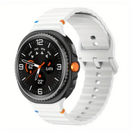 Classic Wave siliconen band - Wit - Samsung Galaxy Watch 8 - 40mm / 44mm