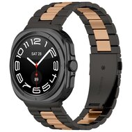 Stalen schakelband - Zwart met champagne goud - Samsung Galaxy Watch 8 - 40mm / 44mm