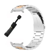 Stalen schakelband - Zilver met champagne goud - Samsung Galaxy Watch 8 - 40mm / 44mm