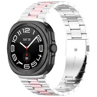 Stalen schakelband - Zilver met ros&eacute; goud - Samsung Galaxy Watch 8 - 40mm / 44mm