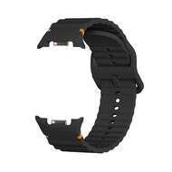 Classic Wave siliconen band - Zwart - Samsung Galaxy Watch 8 - 40mm / 44mm