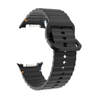 Classic Wave siliconen band - Zwart - Samsung Galaxy Watch 8 - 40mm / 44mm