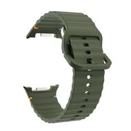 Classic Wave siliconen band - Donkergroen - Samsung Galaxy Watch 8 - 40mm / 44mm