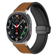 Leer + siliconen bandje - Bruin - Samsung Galaxy Watch 8 - 40mm / 44mm