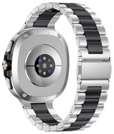 Stalen schakelband - Zilver met zwart - Samsung Galaxy Watch 8 Classic - 46mm