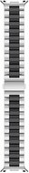 Stalen schakelband - Zilver met zwart - Samsung Galaxy Watch 8 Classic - 46mm