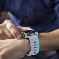 Wave siliconen bandje - Grijs met blauw - Samsung Galaxy Watch Ultra / Ultra 2 - 47mm