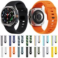 Wave siliconen bandje - Grijs met blauw - Samsung Galaxy Watch Ultra / Ultra 2 - 47mm
