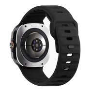 Wave siliconen bandje - Zwart - Samsung Galaxy Watch Ultra / Ultra 2 - 47mm