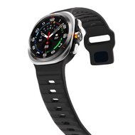 Wave siliconen bandje - Zwart - Samsung Galaxy Watch Ultra / Ultra 2 - 47mm