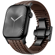 Redefine siliconen band - Bruin (zwarte sluiting) - Geschikt voor Apple Watch 44mm / 45mm / 46mm / 49mm