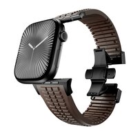 Redefine siliconen band - Bruin (zwarte sluiting) - Geschikt voor Apple Watch 44mm / 45mm / 46mm / 49mm
