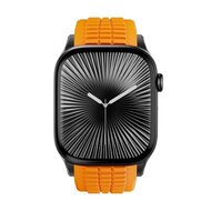 Redefine siliconen band - Oranje (zwarte sluiting) - Geschikt voor Apple Watch 44mm / 45mm / 46mm / 49mm
