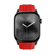 Redefine siliconen band - Rood (zwarte sluiting) - Geschikt voor Apple Watch 44mm / 45mm / 46mm / 49mm