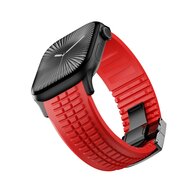 Redefine siliconen band - Rood (zwarte sluiting) - Geschikt voor Apple Watch 44mm / 45mm / 46mm / 49mm