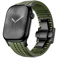 Redefine siliconen band - Groen (zwarte sluiting) - Geschikt voor Apple Watch 44mm / 45mm / 46mm / 49mm