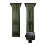 Redefine siliconen band - Groen (zwarte sluiting) - Geschikt voor Apple Watch 44mm / 45mm / 46mm / 49mm
