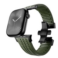 Redefine siliconen band - Groen (zwarte sluiting) - Geschikt voor Apple Watch 44mm / 45mm / 46mm / 49mm